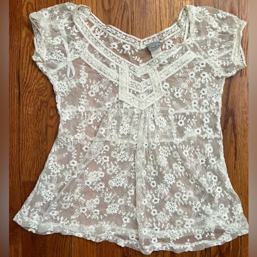 DAYTRIP transparent sheer blouse